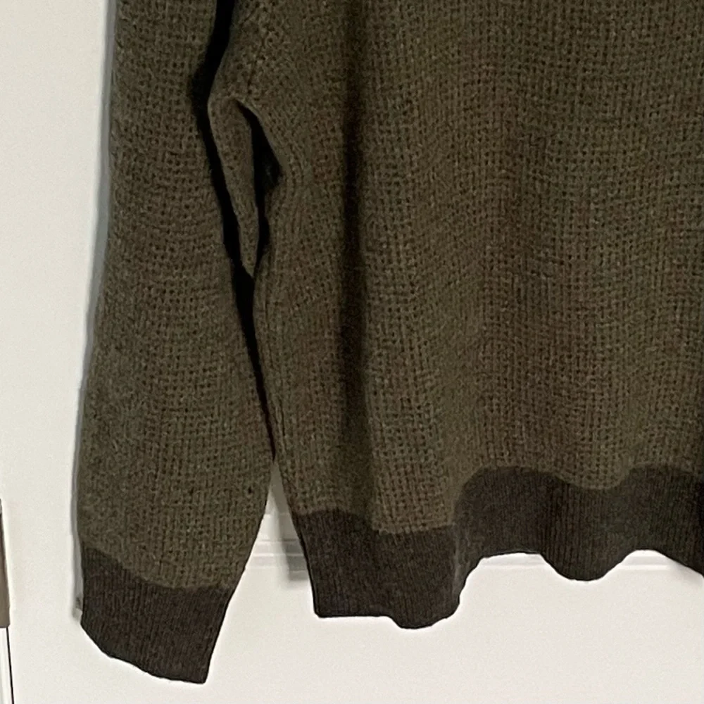 J. Crew Rugged Merino 1/4 Zip Black Gray Knit Pullover Sweater 47042